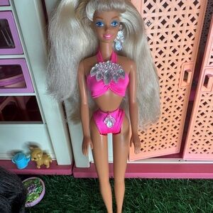 Pink Bikini Doll with Earrings
